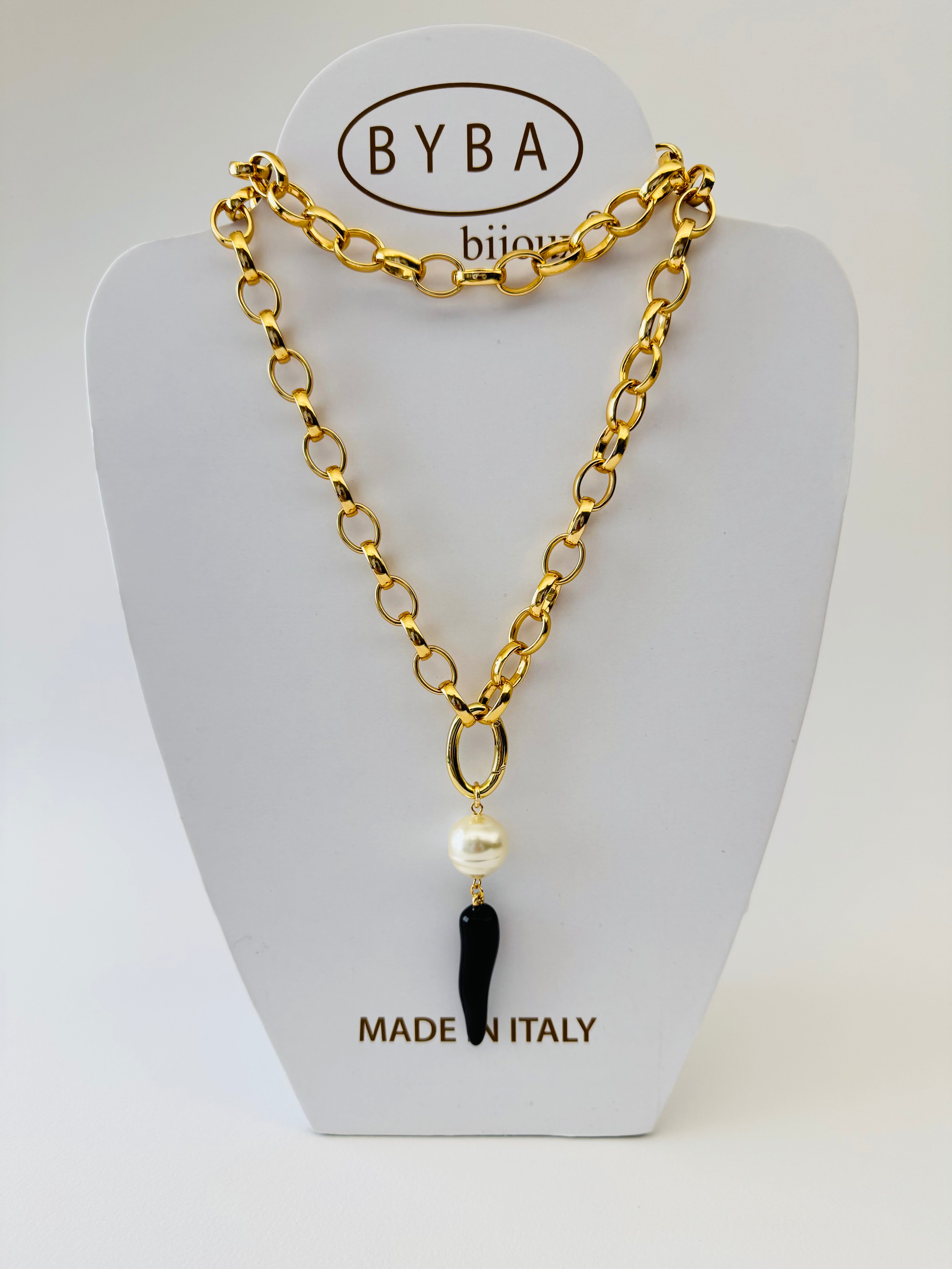 AMULETI - Collana Corno Piccolo -Nero
