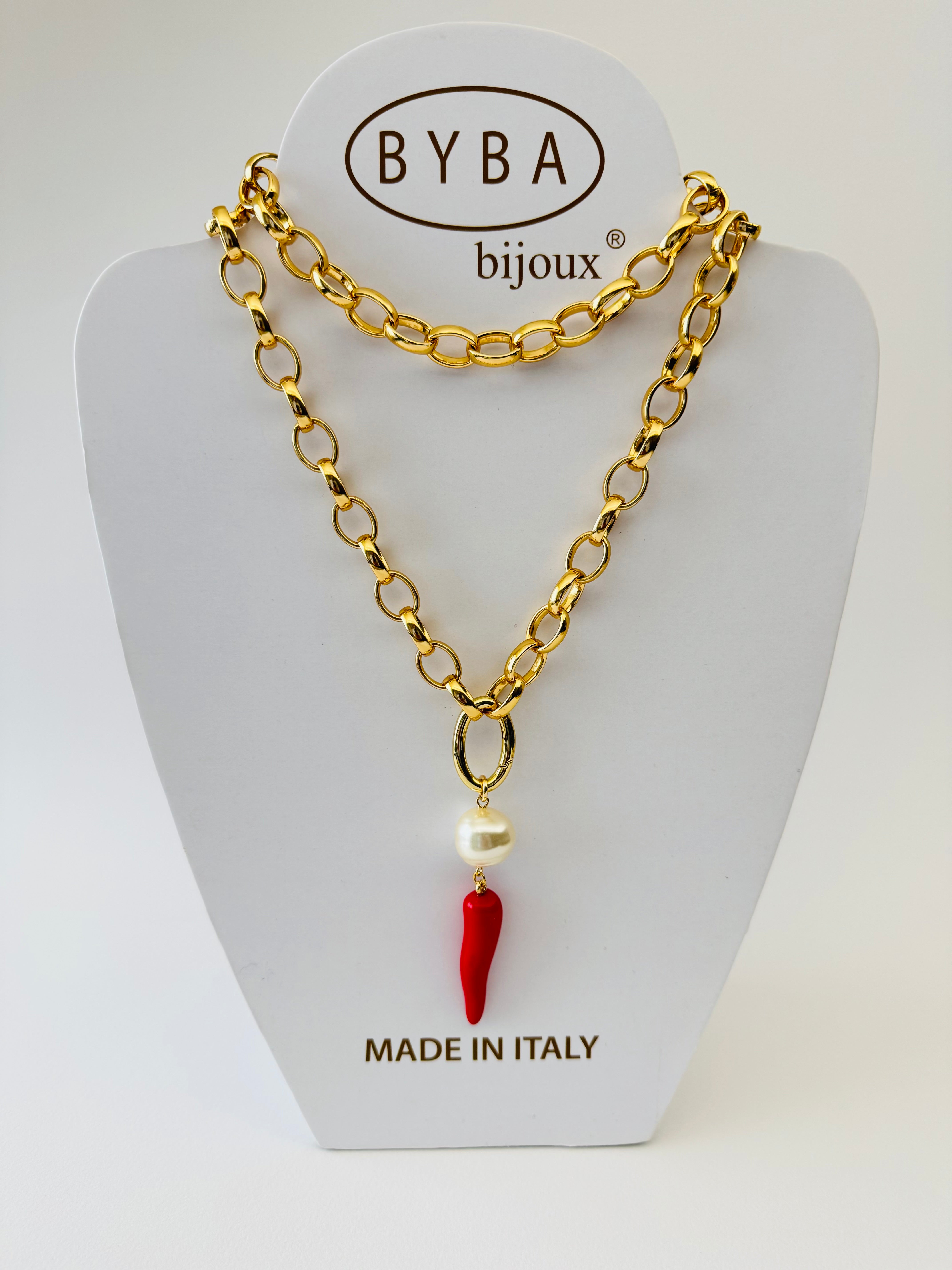 AMULETI - Collana Corno Piccolo - Rosso