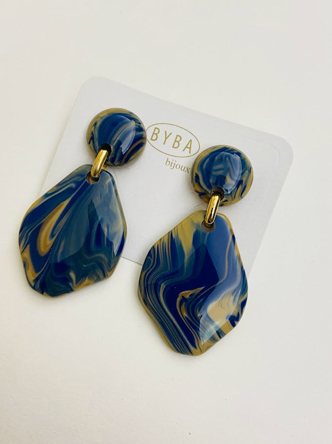 Bachelite Orecchini Blu